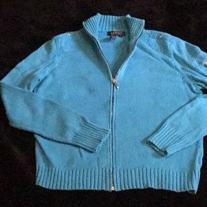 Woman teal sweater